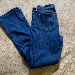 American Eagle Women's Size 10L Stretch Hi-Rose Skinny Kick Denim Blue Jeans